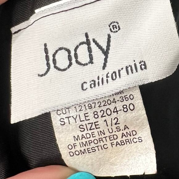 Vintage Black White Tuxedo Cap Sleeve Polka Dot Formal Dress Prom Gown sz 2 NEW - Picture 8 of 14